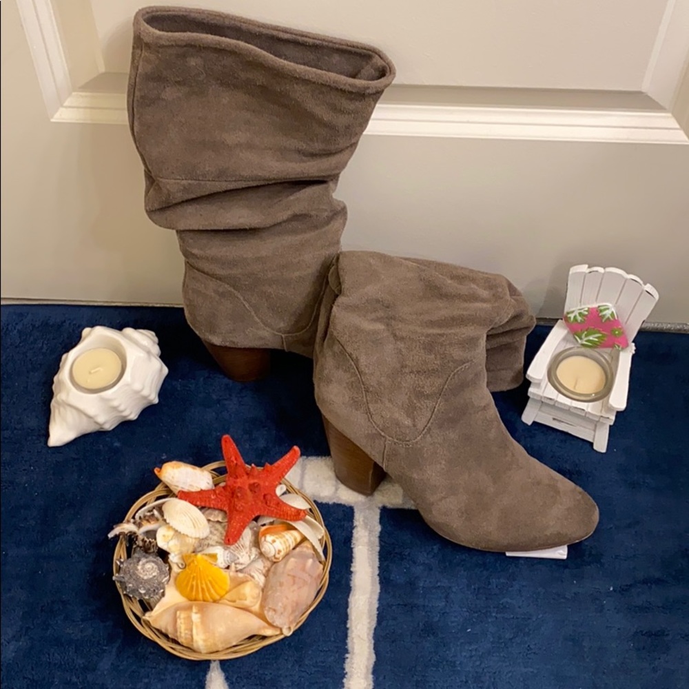 Gray Suede Boots